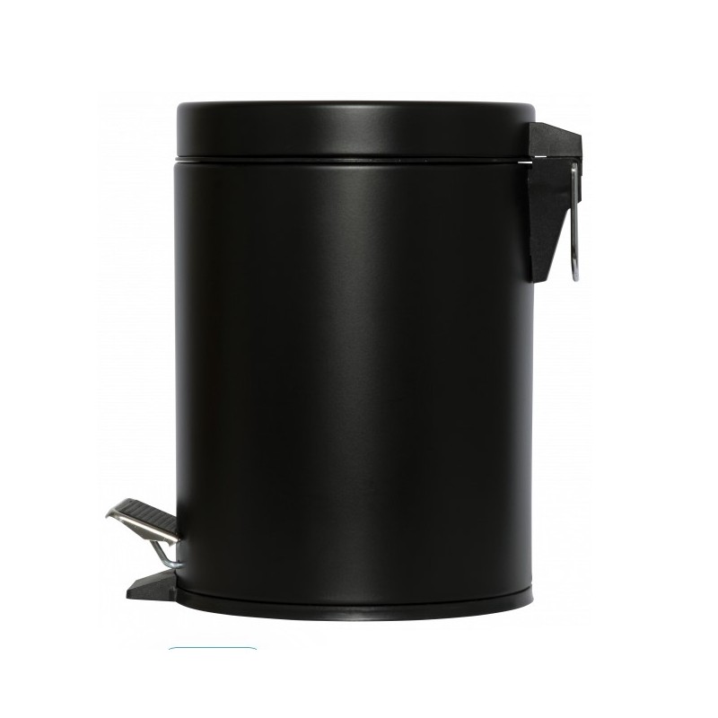 Corbeille ronde à pédale 5L - noir mat Corbeille ronde à pédale 5L - noir mat