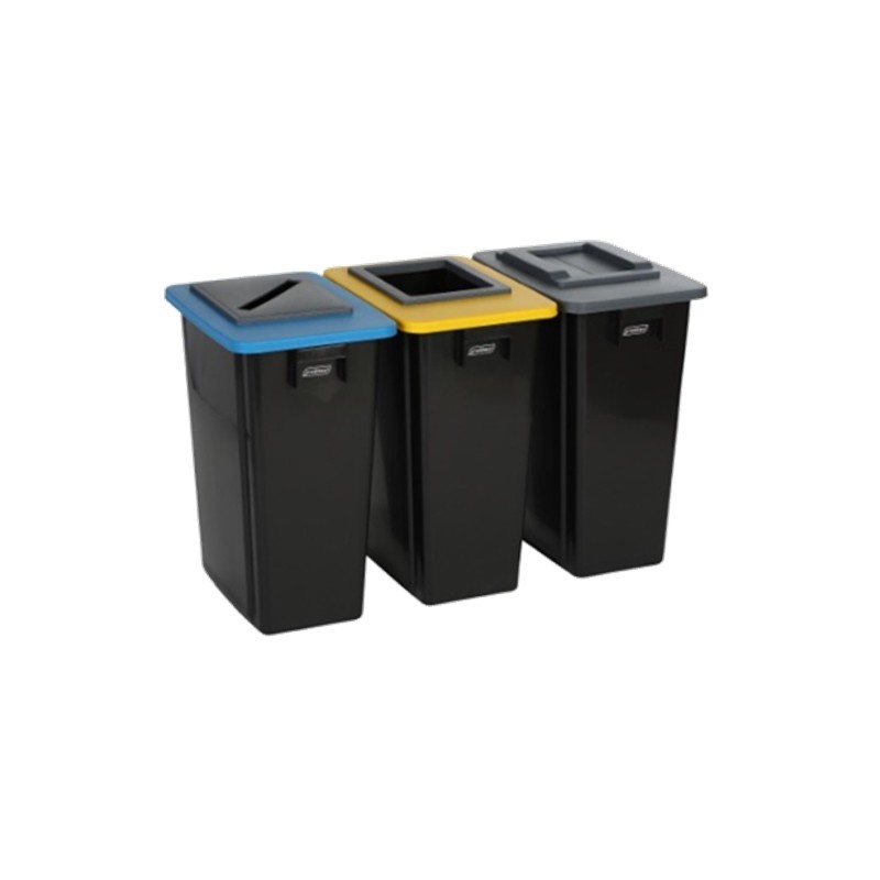 Conteneur 3x60L triflux noir Conteneur 3x60L triflux noir