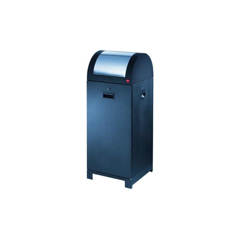 Poubelle PROFLINE 70L pour tri selectif design+liner - Noir mat/Inox Poubelle PROFLINE 70L pour tri selectif design+liner - Noir mat/Inox