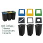 Conteneur PB 3x60L triflux noir Conteneur PB 3x60L triflux noir