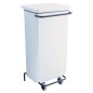 Poubelle mobile 110L - Acier blanc Poubelle mobile 110L - Acier blanc