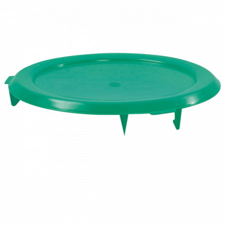 Couvercle plat pour conteneur rond HACCP 75L - Vert