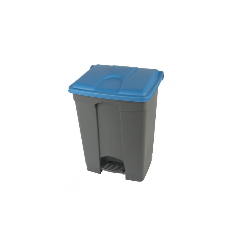 Poubelle à pédale avec couvercle bleu 70 litres Poubelle à pédale avec couvercle bleu 70 litres