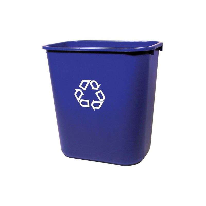 Corbeille rectangulaire 27L avec logo - Bleu Corbeille rectangulaire 27L avec logo - Bleu