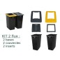 Conteneur PB 2x60L biflux noir - Couvercles jaune et gris Conteneur PB 2x60L biflux noir - Couvercles jaune et gris
