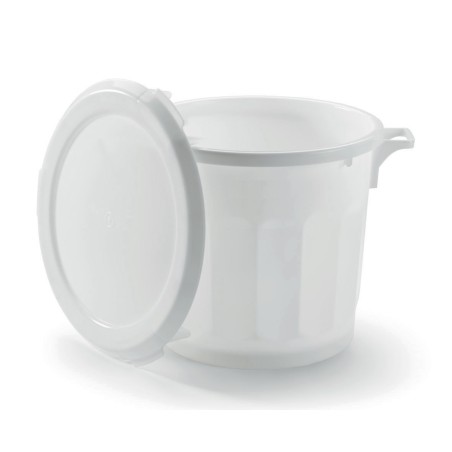 Couvercle plat pour conteneur rond HACCP 75L - Vert