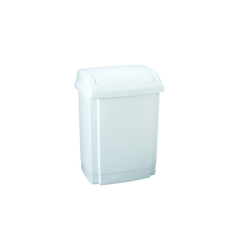 Poubelle polypropylène 25L avec couvercle basculant - Blanc