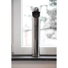 Cendrier sur pied avec toit 1.7L miroir inox