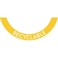 Sticker demi-lune TWIN-TWIN : Recyclable Jaune