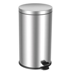 Poubelle à pédale 40L inox brillant