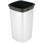 Poubelle carree 60L plastique - Aspect metal