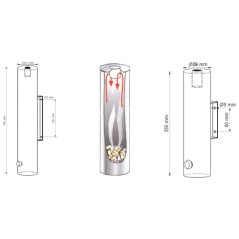 Cendrier mural colonne inox 6 litres AULA