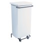 Poubelle mobile 110L - Acier blanc