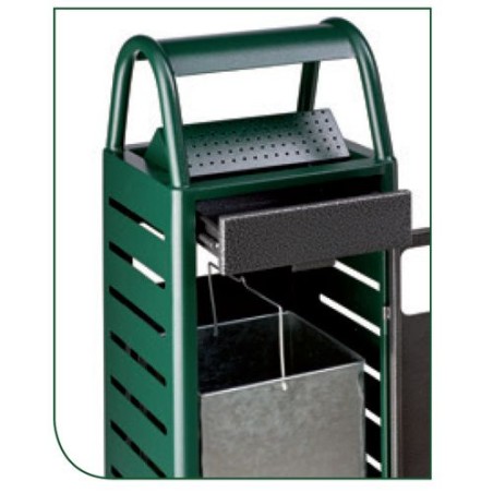 Corbeille cendrier (50+8L) - Gris manganèse