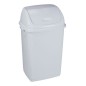 Poubelle polypropylène 50L avec couvercle basculant - Blanc