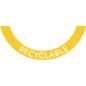 Sticker demi-lune TWIN-TWIN : Recyclable Jaune