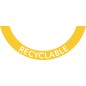 Sticker demi-lune TWIN-TWIN : Recyclable Jaune