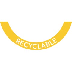 Sticker demi-lune TWIN-TWIN : Recyclable Jaune