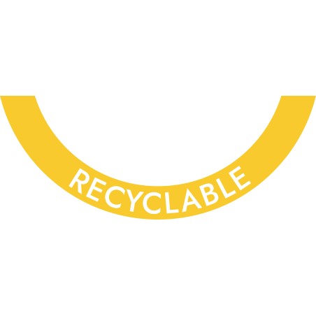 Sticker demi-lune TWIN-TWIN : Recyclable Jaune