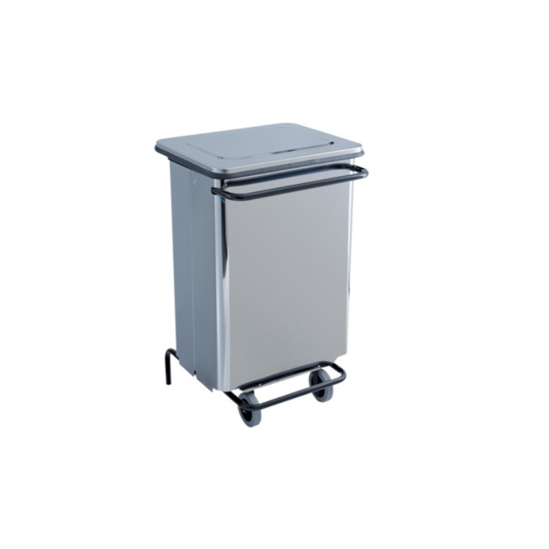 Poubelle CONTINOX 70L a pedale - Inox brillant