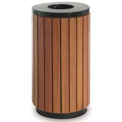 Corbeille ronde 70L - Aspect bois