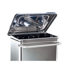 Poubelle a pedale 110L mobile - Inox 430