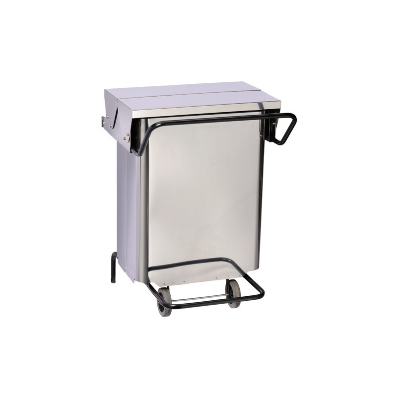 Poubelle 70L inox a ouverture centrale