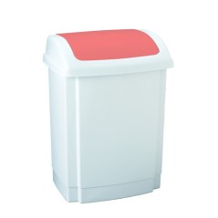 Poubelle polypropylène 50L avec couvercle basculant - Rouge