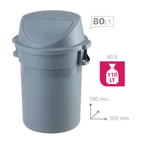 Poubelle MAXIPUSH 120 L ou 80 L