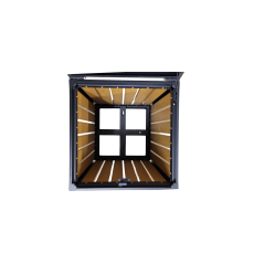 Corbeille cendrier 70L - Aspect acier bois - Ouverture peripherique