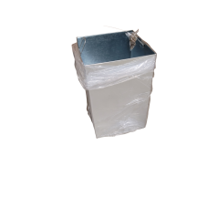 Corbeille cendrier 70L - Aspect acier bois - Ouverture peripherique