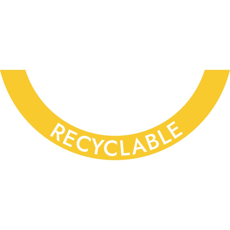 Sticker demi-lune TWIN-TWIN : Recyclable Jaune