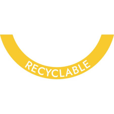 Sticker demi-lune TWIN-TWIN : Recyclable Jaune