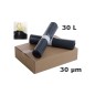 Sac poubelle PEBD Noir lien coulissant 30L 30µ 500x650 mm (100 sacs)