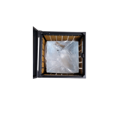 Corbeille cendrier 70L - Aspect acier bois - Ouverture peripherique