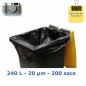 Housse conteneur PEBD - Noir 240L 20µ 1150x1350 mm (200 sacs)