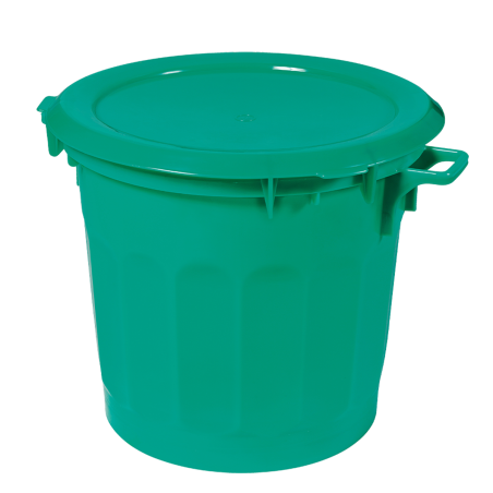 Couvercle plat pour conteneur rond HACCP 75L  - Vert