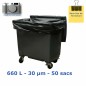 Housse conteneur 660L Noir 30µ 1930x1350 mm (50 sacs)