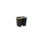 Conteneur PB 2x60L biflux - Couvercles jaune et bleu Conteneur PB 2x60L biflux - Couvercles jaune et bleu