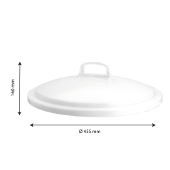 Couvercle avec poignée pour conteneur rond HACCP 50 L