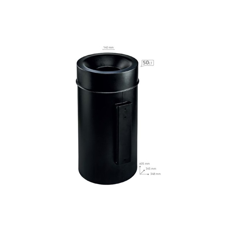 Poubelle murale anti-feu GRISU 50L