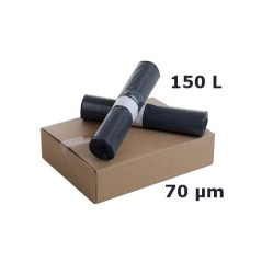 Sac poubelle PEBD - Noir 150L 70µ 820x1250 mm (100 sacs)