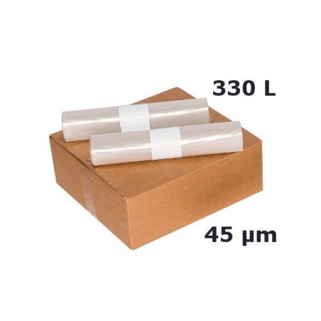 Sac poubelle renforcé 330L transparent 45µ (100 sacs)