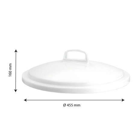 Couvercle avec poignée pour conteneur rond HACCP 50 L