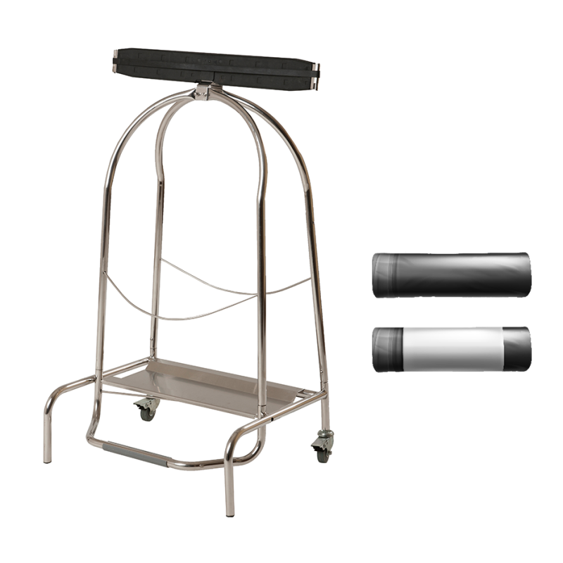 Lot support-sac hermétique 70/110L + 2 rouleaux de sacs poubelle Lot support-sac hermétique 70/110L + 2 rouleaux de sacs poubelle