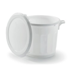 Couvercle plat pour conteneur rond HACCP 75L - Vert