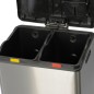 Poubelle à pédale bi-flux pour tri sélectif 2x30L Poubelle à pédale bi-flux pour tri sélectif 2x30L
