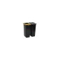 Conteneur PB 2x80L biflux Noir - Couvercles jaune et gris Conteneur PB 2x80L biflux Noir - Couvercles jaune et gris