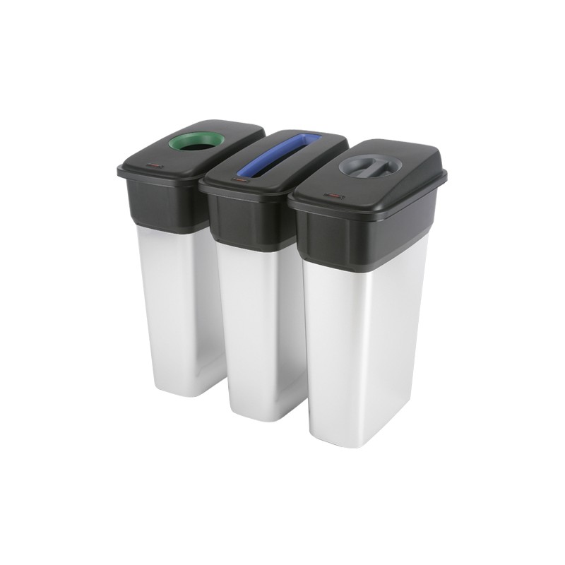 Poubelle 55L GEO sans couv. Aspect metal Poubelle 55L GEO sans couv. Aspect metal