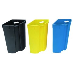 Corbeille tri sélectif 3 flux - 13L - 3 bacs - Coloris Noir